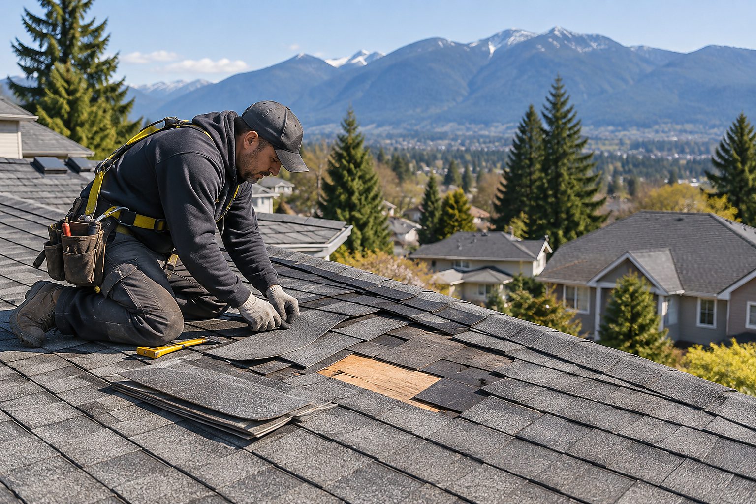 Localized asphalt-shingle repair on a residential roof