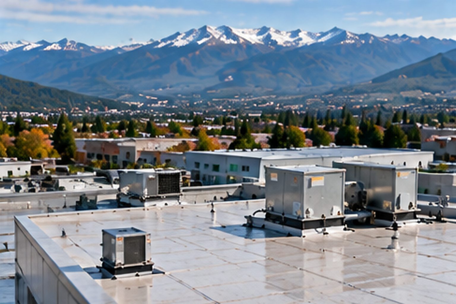 Commercial rooftop condition overview used for future maintenance and roofing planning