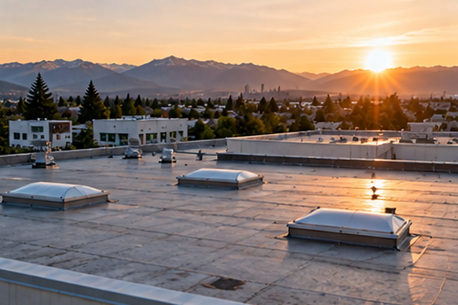Commercial roof viewed at a later condition check for comparison over time