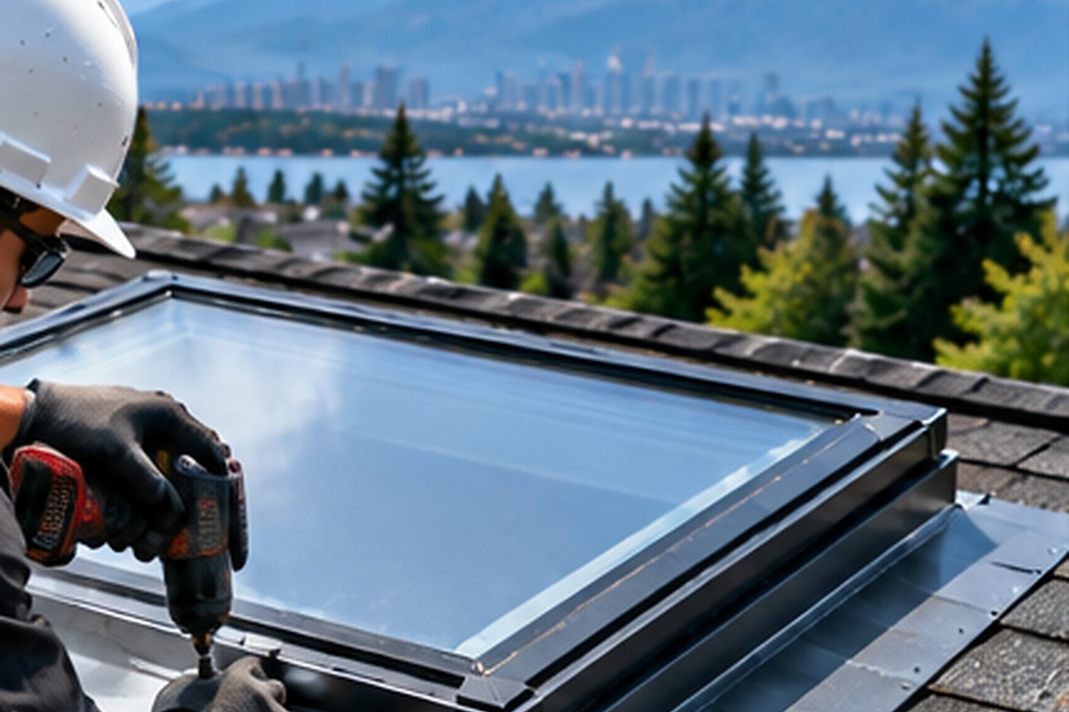 Residential skylight integrated into an asphalt-shingle roof