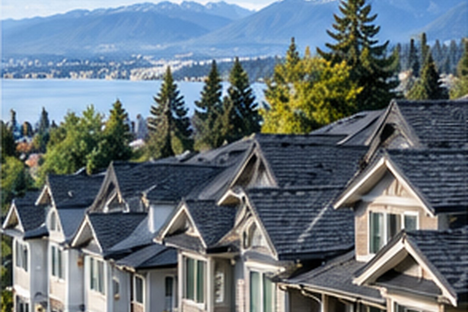 Multi-family residential property with repeated shared roof sections