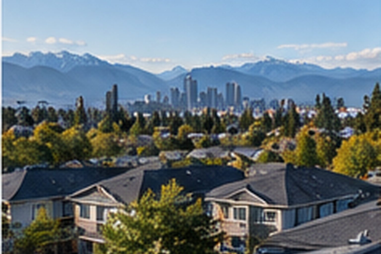 Connected townhouse homes with shared roofing
